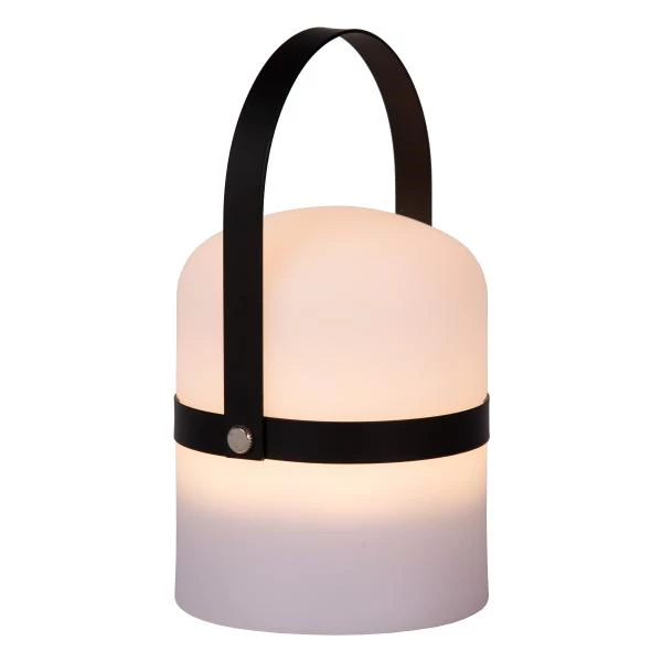 Lucide LITTLE JOE - Lampe de table Rechargeable Intérieur/Extérieur - Batterie/Piles - Ø 10 cm - LED Dim to warm - 1x0,3W 2800K/3200K - IP44 - Noir - détail 1